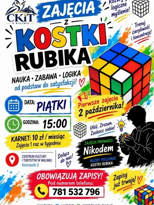 Walim: nowe zajęcia z kostki Rubika w Centrum Kultury i Turystyki