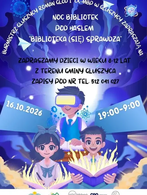 Noc Bibliotek w Głuszycy – XII edycja już 16 października