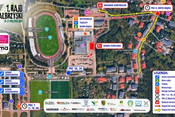 1. Rajd Wałbrzyski – mapa bazy i harmonogram weekendu