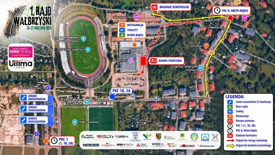 1. Rajd Wałbrzyski – mapa bazy i harmonogram weekendu