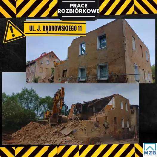 Wałbrzych: ruszyła rozbiórka budynku przy ul. J. Dąbrowskiego 11