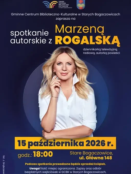 Marzena Rogalska spotka się z czytelnikami w Starych Bogaczowicach