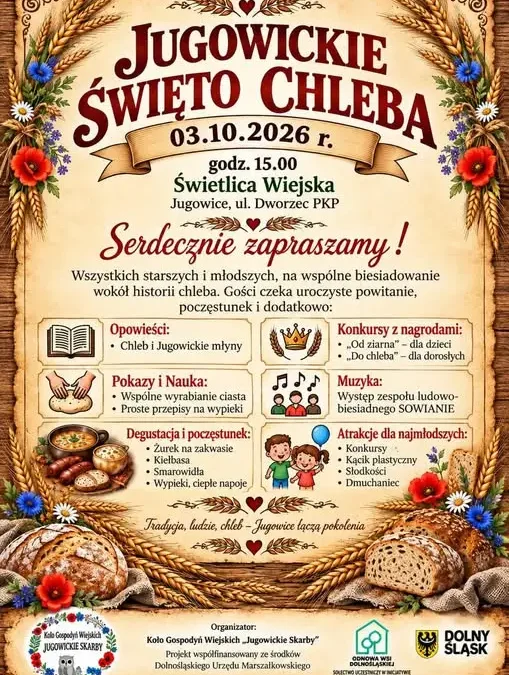 Jugowickie Święto Chleba – wspólne świętowanie tradycji już 3 października