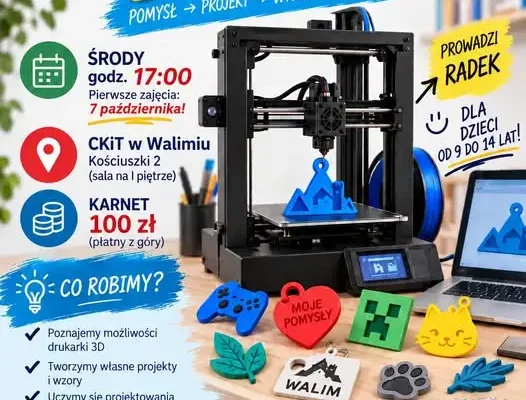 Warsztaty druku 3D dla dzieci w Walimiu – start 7 października