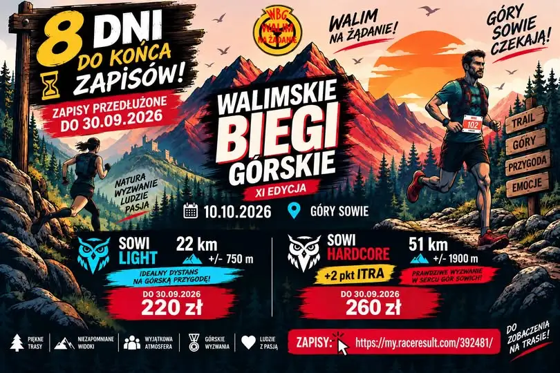 Ostatnie dni na zapisy do XI Walimskich Biegów Górskich – zostało 8 dni