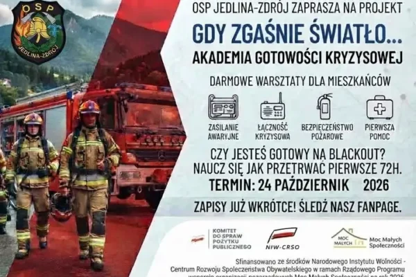 OSP Jedlina-Zdrój szkoli mieszkańców na wypadek blackoutu. Rusza Akademia Gotowości Kryzysowej