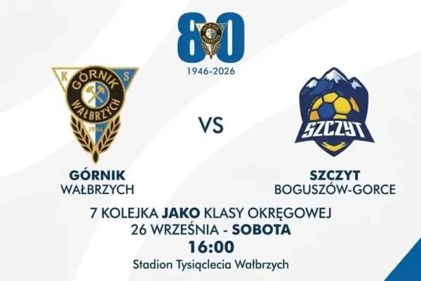 Górnik Wałbrzych podejmie Szczyt Boguszów-Gorce w 7. kolejce klasy okręgowej