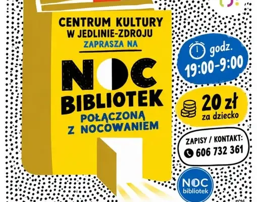 Noc Bibliotek w Jedlinie-Zdroju z nocowaniem dla dzieci