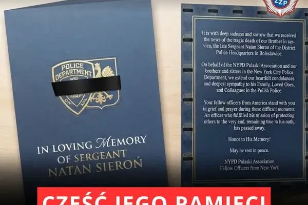 Kondolencje z Nowego Jorku dla polskiej policji po śmierci sierż. Natana Sieronia