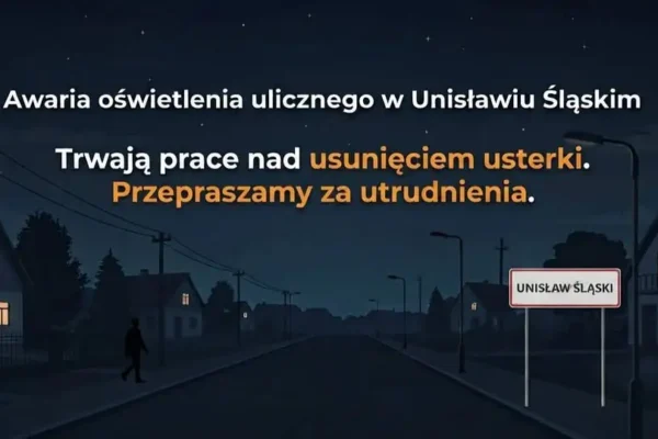 Awaria oświetlenia w Unisławiu Śląskim. Gmina zleca TAURON-owi wymianę kabla