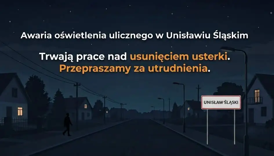 Awaria oświetlenia w Unisławiu Śląskim. Gmina zleca TAURON-owi wymianę kabla