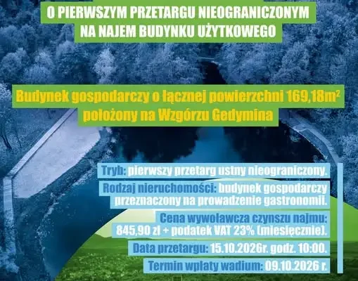 Szczawno-Zdrój ogłasza przetarg na wynajem budynku gospodarczego na Wzgórzu Gedymina