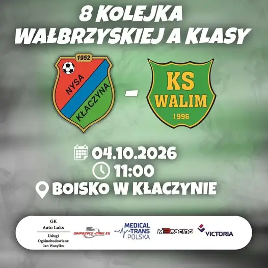 KS Walim zagra na wyjeździe z Nysą Kłaczyna w 8. kolejce A-klasy