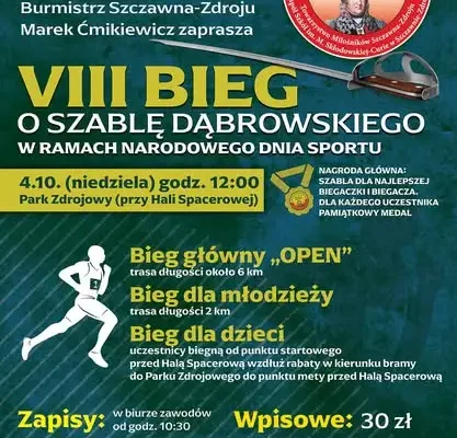 VIII Bieg o Szablę Dąbrowskiego w Szczawnie-Zdroju już 4 października
