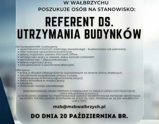 MZB Wałbrzych: załatw sprawy lokalu online i dołącz do zespołu