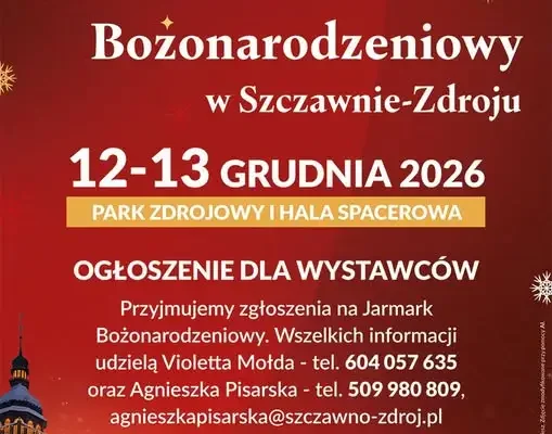 Szczawno-Zdrój szuka wystawców na Jarmark Bożonarodzeniowy 2026