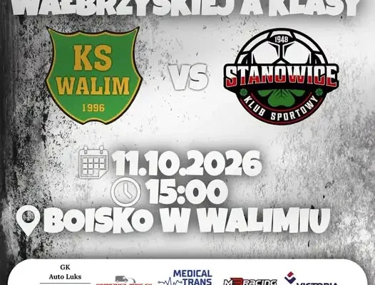 KS Walim zaprasza na mecz domowy z KS Stanowice