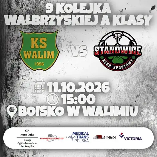 KS Walim zaprasza na mecz domowy z KS Stanowice