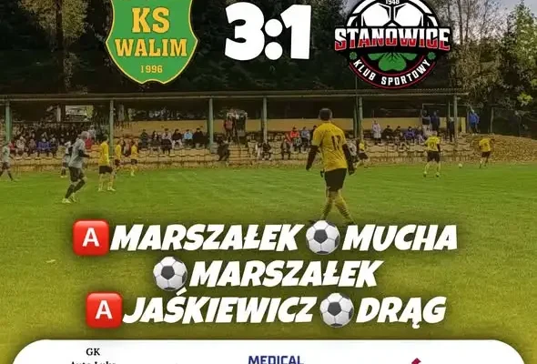 Wygrana Walimia 3:1 ze Stanowicami w 9. kolejce A-klasy