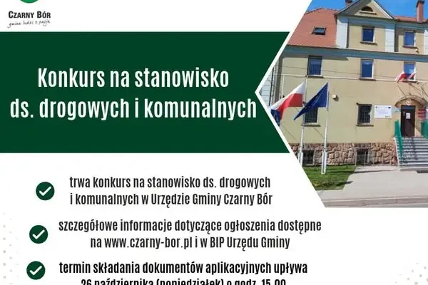 Czarny Bór szuka specjalisty ds. drogowych i komunalnych