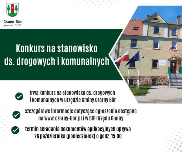 Czarny Bór szuka specjalisty ds. drogowych i komunalnych