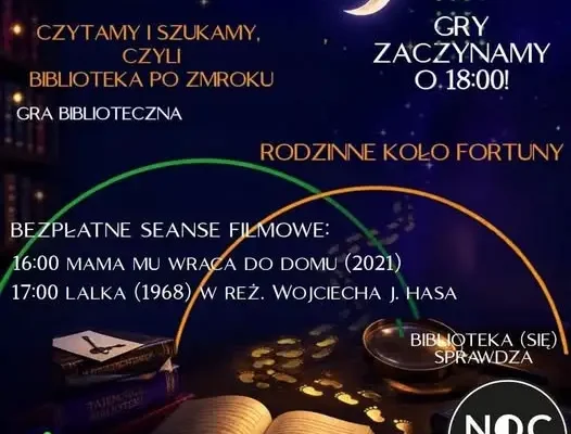 Noc Bibliotek w Szczawnie-Zdroju – wieczór pełen atrakcji już 16 października
