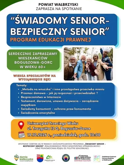 Boguszów-Gorce gospodarzem inauguracji programu „Świadomy Senior – Bezpieczny Senior”
