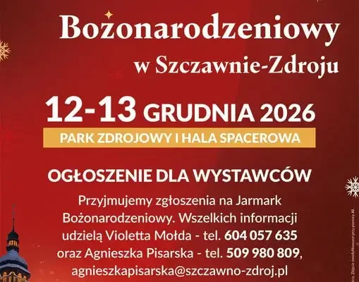 Szczawno-Zdrój szuka wystawców na Jarmark Bożonarodzeniowy 2026