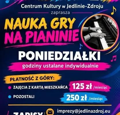 Poniedziałek w Centrum Kultury w Jedlinie-Zdroju: pianino, robotyka, akrobatyka i joga