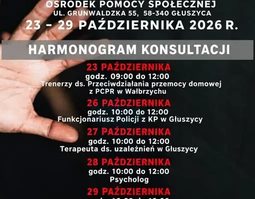 Głuszyca: Tydzień Przeciwdziałania Przemocy – konsultacje i wsparcie dla mieszkańców