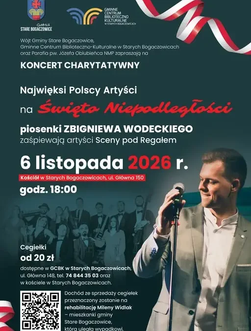 Koncert charytatywny „Niepodległa wyśpiewana sercem” w Starych Bogaczowicach