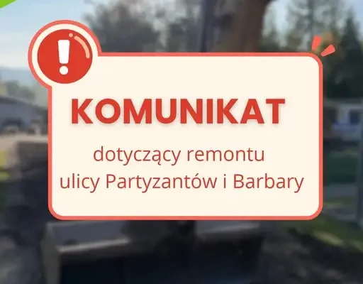 Remont ulic Partyzantów i Barbary w Jedlinie-Zdroju – utrudnienia w ruchu