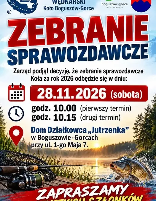 Wędkarze z Boguszowa-Gorc spotkają się na zebraniu sprawozdawczym