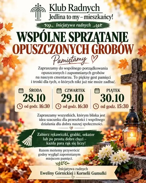 Jedlina-Zdrój: wspólne sprzątanie opuszczonych grobów przed Wszystkimi Świętymi