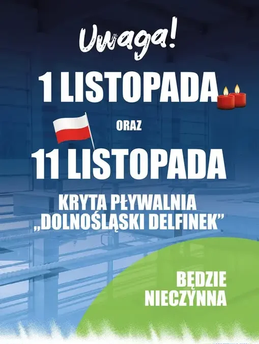 Basen „Dolnośląski Delfinek” nieczynny 1 i 11 listopada