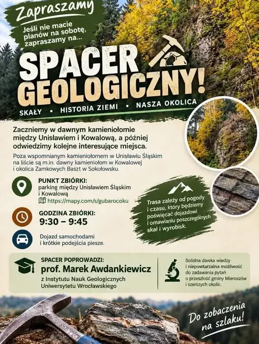 Geologiczny spacer z profesorem po okolicach Mieroszowa już w sobotę