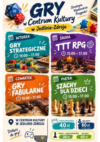 Czwartek w Centrum Kultury w Jedlinie-Zdroju: gry, joga, chór i angielski